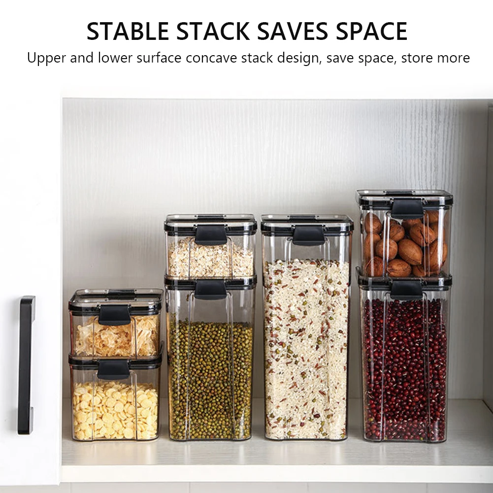 

Eco-Friendly Kitchen Food Storage Containers Refrigerator Organizer Tea Bean Grain Food Storage Box Sealed Container Clear Case
