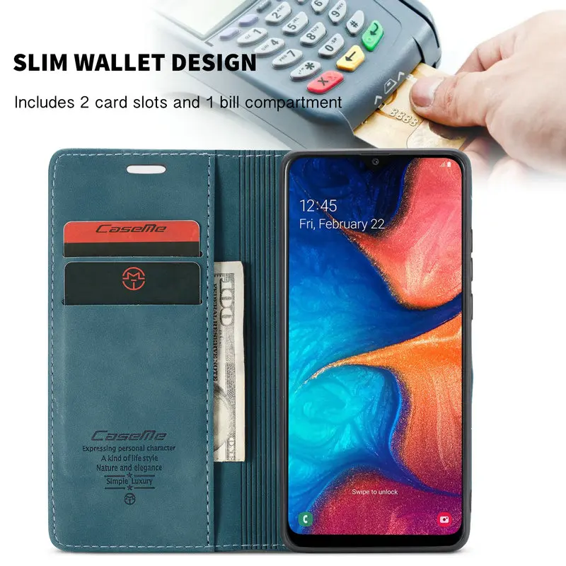 

CaseMe Case For Samsung Galaxy A30 A20 Case Cover Leather Magnetic Flip Wallet Phone Book Shell Folding Cover For Samsung A20A30