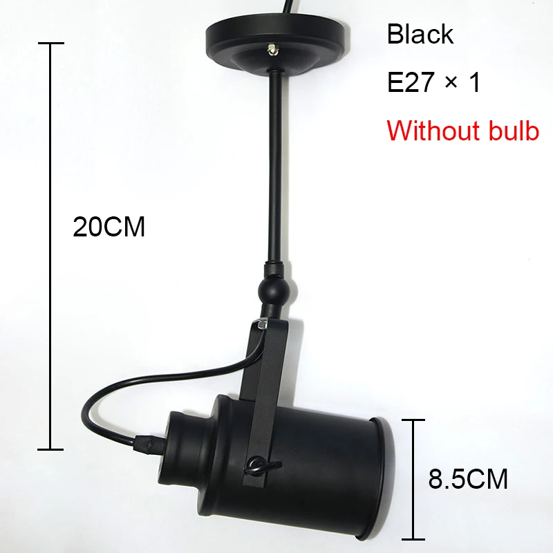

Industrial Vintage Pendant Lights Retro Hanging Lamp Adjustable Loft Pendant Lamp Single Light Metal Black Home E27 Led Lights