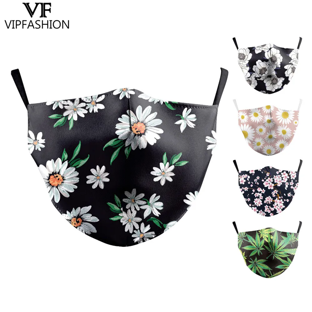 Маска для лица взрослых VIP FASHAION маска с цветочным принтом женщин дышащая моющаяся