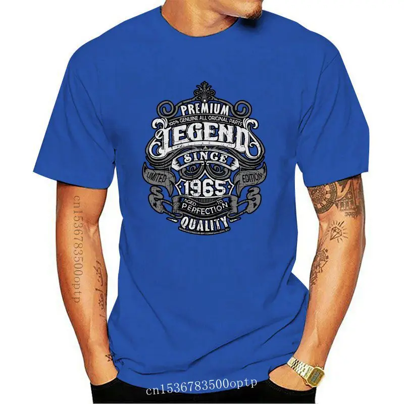 

New Men T-Shirts Fashion Slim Short Sleeve O Neck Legend Since 1965 53Rd Birthday Mens Funny T-Shirt 53 Year Oldnovelty T-shirt