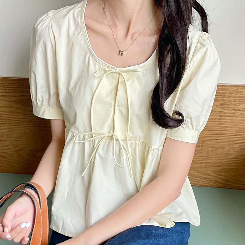 

COIGARSAM Cute Loose blouse women Summer blusas womens tops and blouses 8498