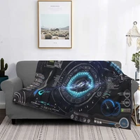 gamer electronic blankets flannel printed gamepad handle cool multifunction soft throw blanket for home office quilt