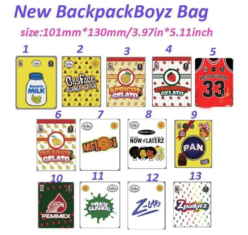 

New Backpackboyz 33 Smell Proof 420 Packaging 3.5g Mylar Bags Runtz Bags Cookies 710 Custom Mylar Bags Backpack Boyz Packages p