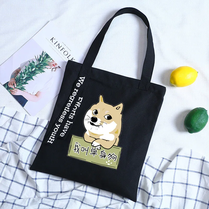 25 Женская сумка из холста с принтом собаки из аниме shiba Inu Doge, сумки-мессенджеры для дам, сумки через плечо, женские сумки - Цвет: 25