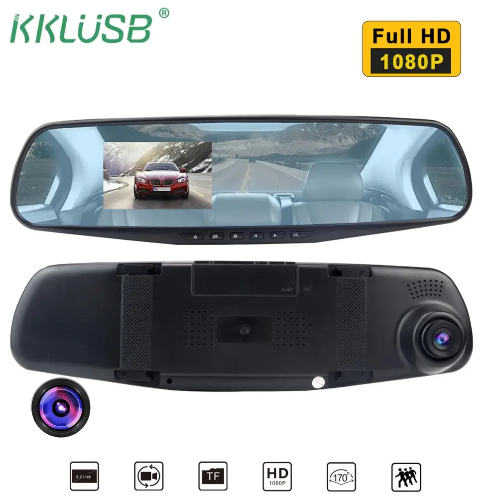 Dvr камера full HD видеорегистратор зеркало заднего вида Камера авто dvr voiture с sd картой