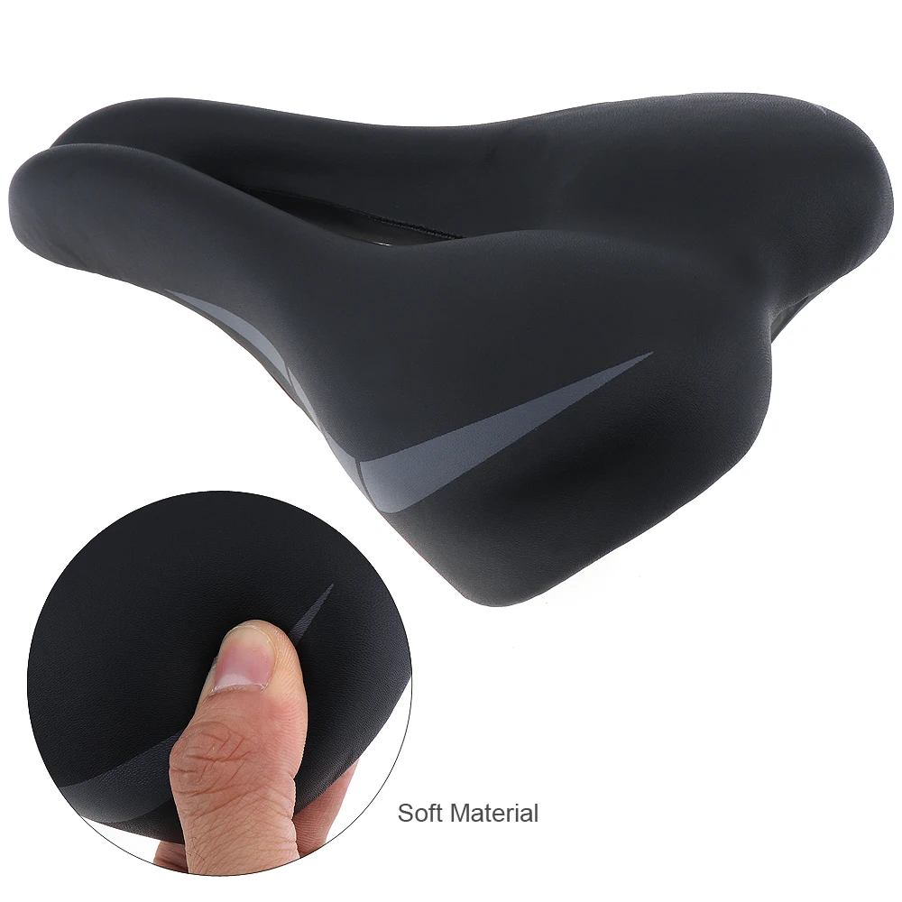 Очень мягкое MTB седло для дорожного велосипеда гелевое кожаное стеганое сиденье
