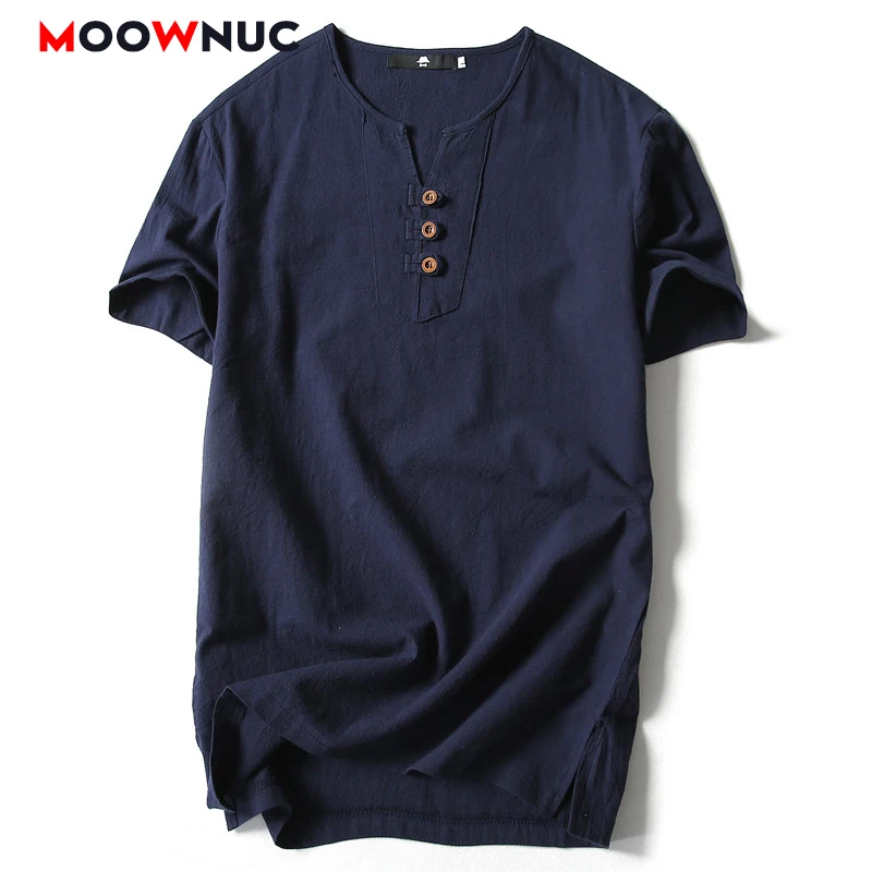 

T-Shirt 2021 Summer Short Sleeve Men Thin Streetwear New Hip Hop Cotton Fit Solid Trendy Clothes T-Shirt MOOWNUC Brand Plus Size