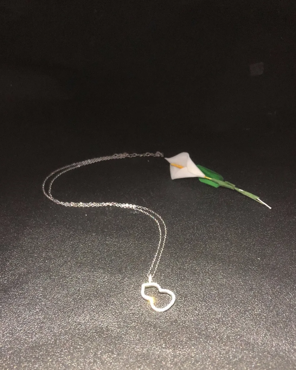 

Brand Solid 925 Sterling Silver Gourd Pendant Necklace with Simulated Diamond Fashion jewelry Necklaces for women girl gift
