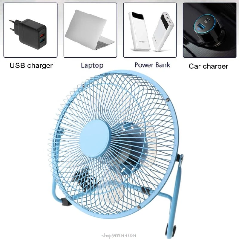 

USB Powered Metal 8 Inch Portable USB Desk Fan with 2 Speeds Switch Personal Cooling Fan for Home Office Table Outdoor Ja27 21