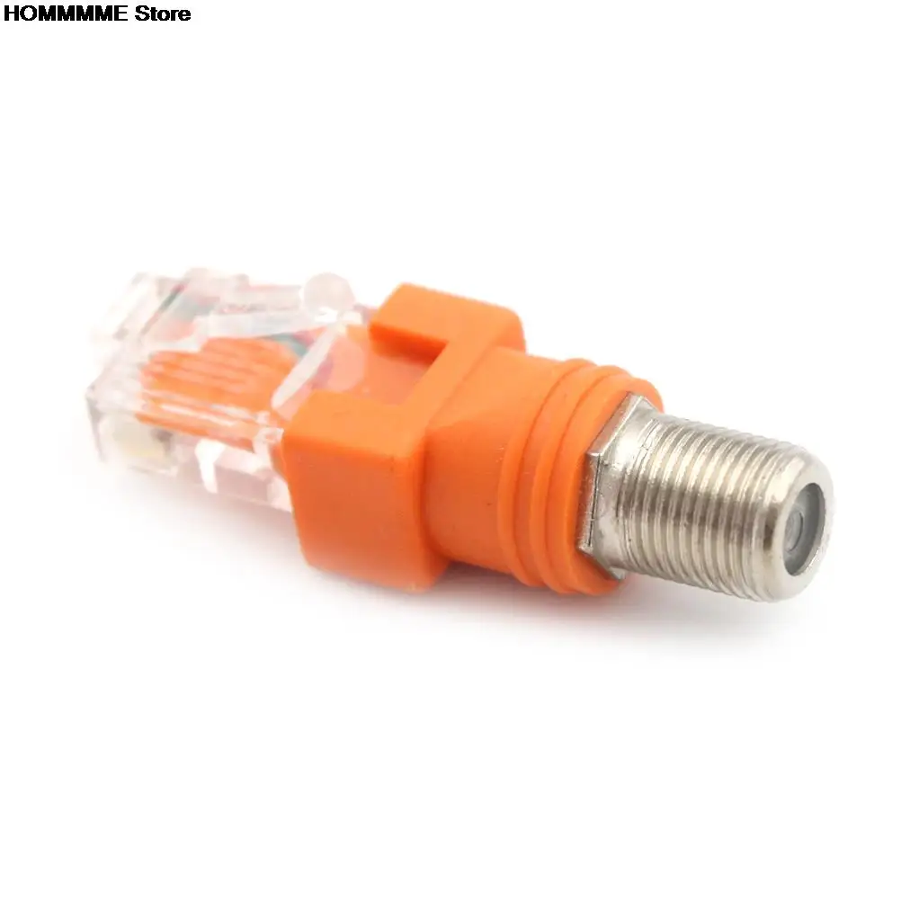 NEW 1Pc F-Type Connector RF Female To RJ45 Male Coaxial Barrel Coupler Adapter Coax Adapter, RJ45 To RF Connector