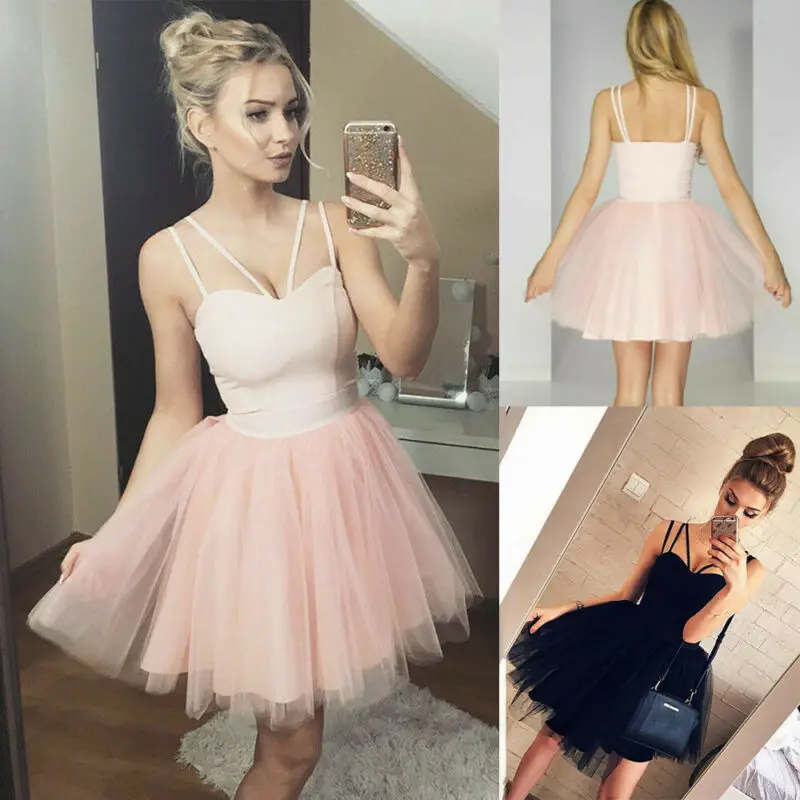 Женское платье модные женские короткие тюлевые платья-пачки с ремешками для