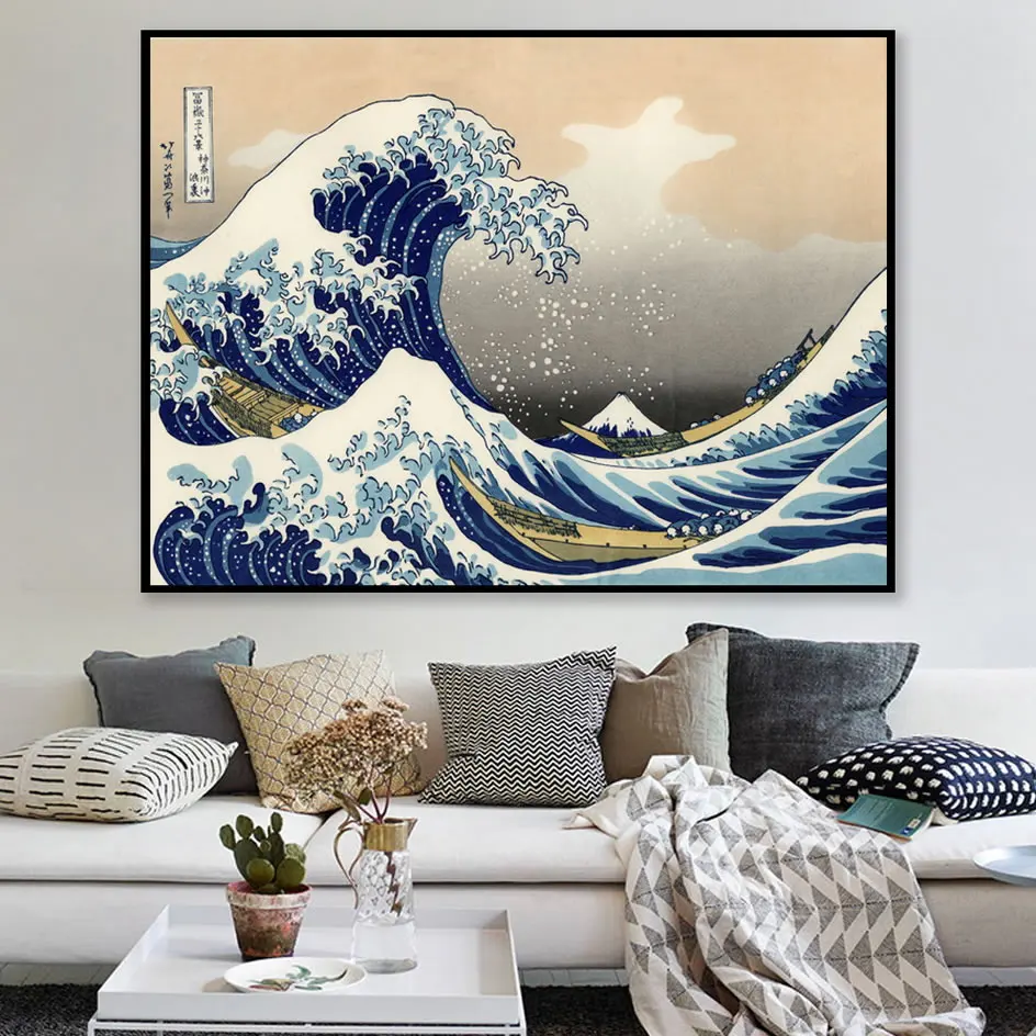 Японская канагава серфинг Katsushika Hokusai холст живопись принты плакаты Настенная