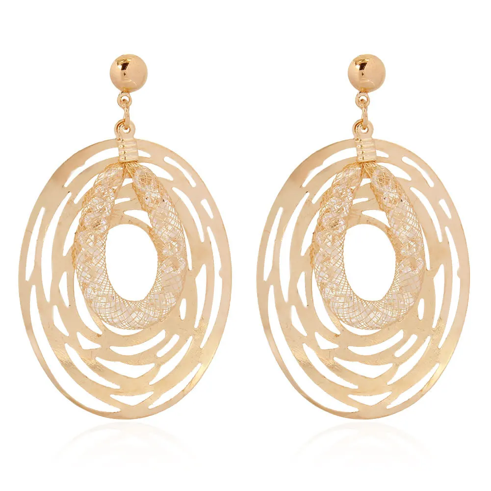 Преувеличенные крутые геометрические ажурные металлические серьги-гвоздики в