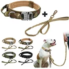 Военный Тактический собачий ошейник поводок тренировочный регулируемый нейлоновый поводок военный собачий поводок для тренировка большой собаки Французский бульдог