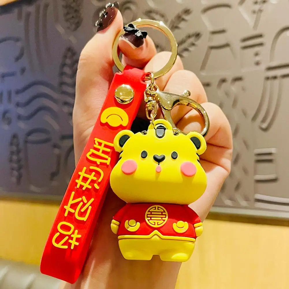 Key Chain Funny Mini Attractive Lovely Tang Suit Tiger Holder for Mobile Phone Pendant |