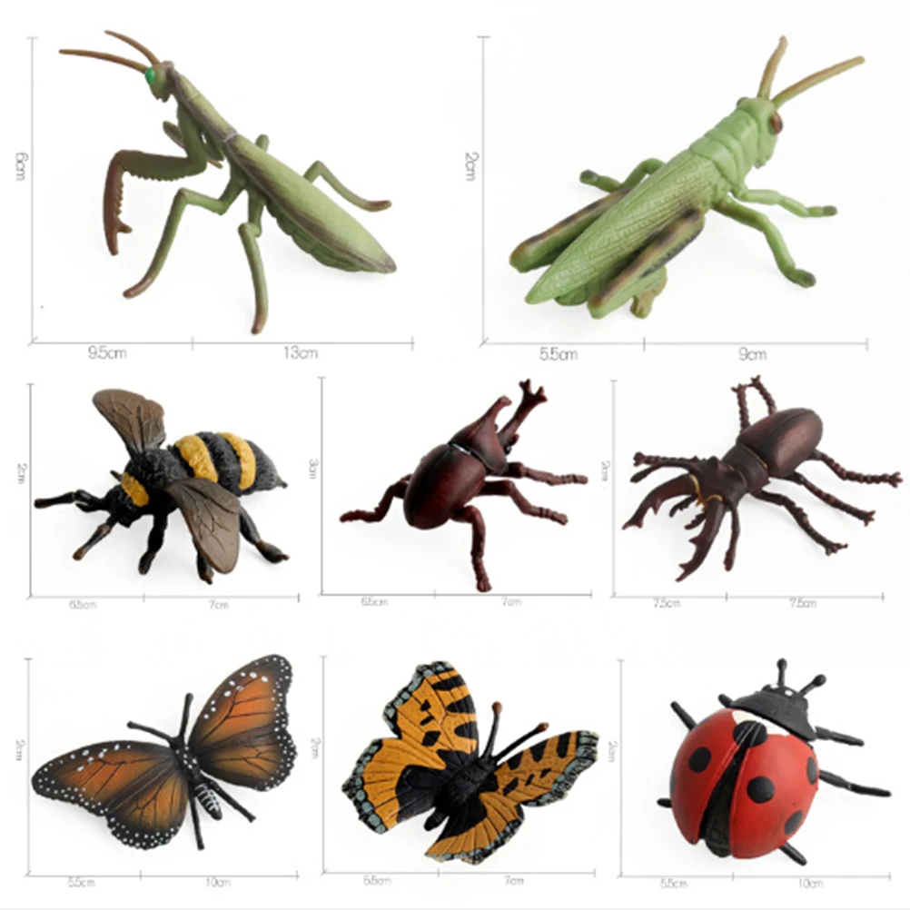 

Insect Stag Beetle Spider Bee Ladybird Mantis Butterfly Simulation Animals Model Figurine Decoration Figure Toys Gift For Kids