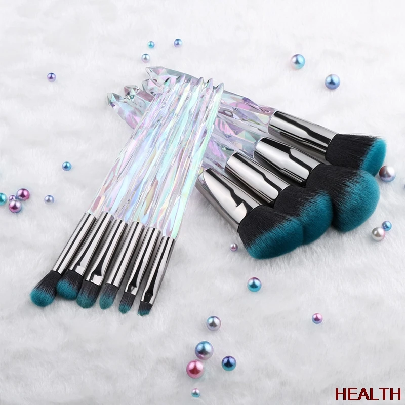 

Crystal Makeup Brushes Powder Foundation Eyeshadow Eyebrow Cosmetics for Face Fan Make Up Brush Set