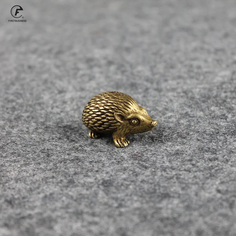 Медный ежик маленькие украшения твердая латунь антикварная скульптура