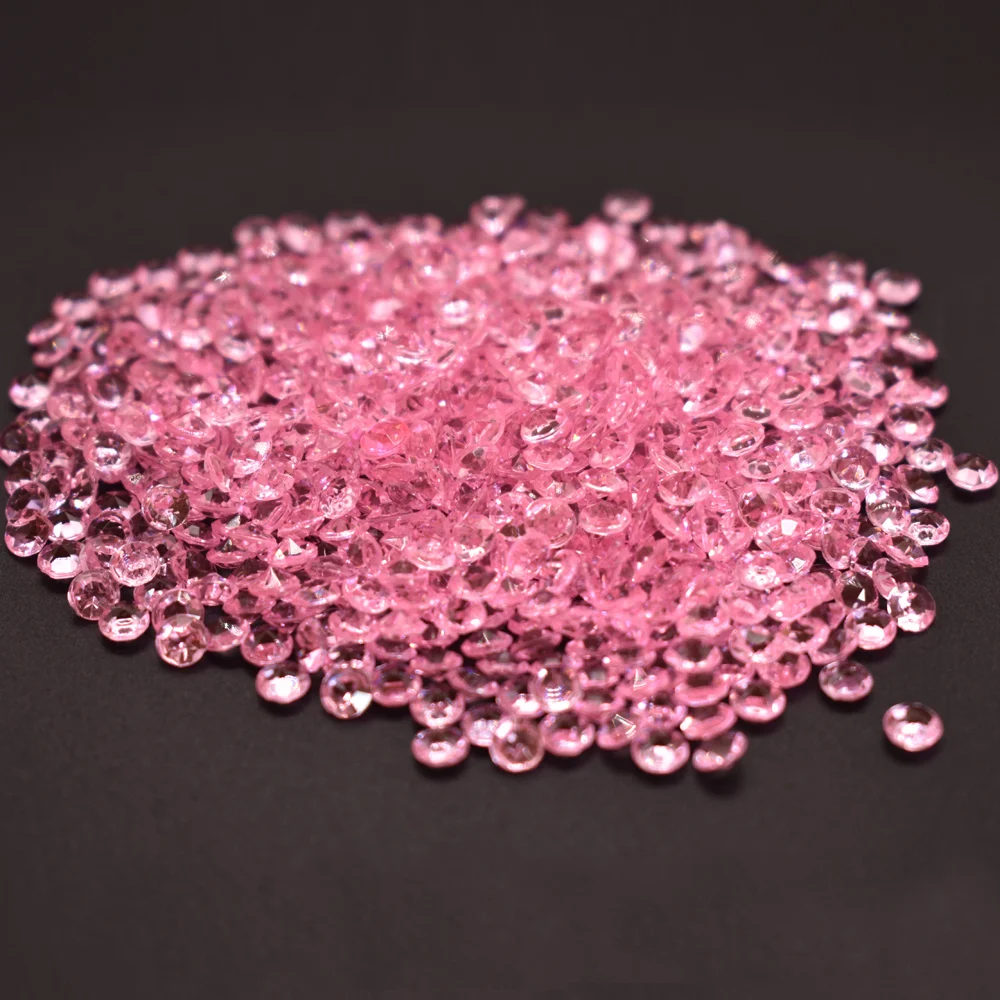 light pink 1000 шт 4,3 мм блестящие Прозрачные Акриловые Алмазные конфетти сверкающие Разбрасыватели конфетти для стола хрустальные украшения для свадебной вечеринки - Цвет: light pink