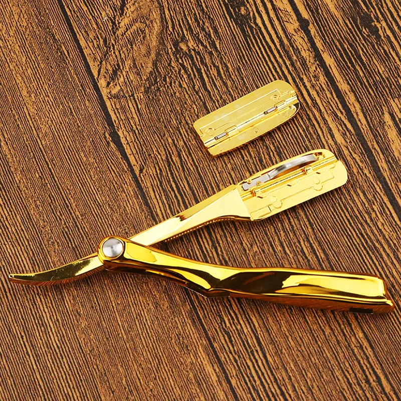 Бритва Парикмахерская с индивидуальным логотипом и золотым покрытием | Красота