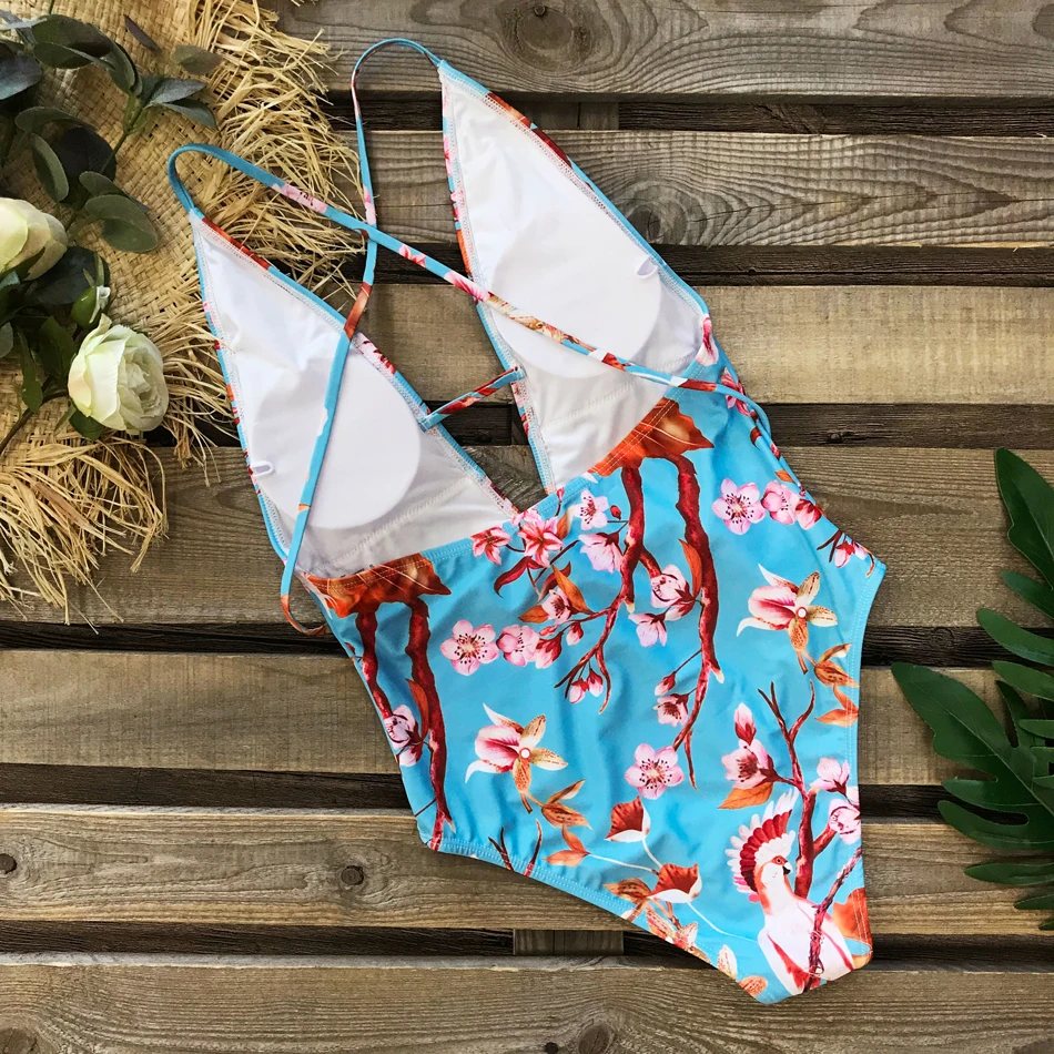 

2020 Sexy One Piece Swimsuit Women Swimwear Push Up Monokini Bandage Swim Suit Bodysuit Bathing Suit Summer Beach Wear Female