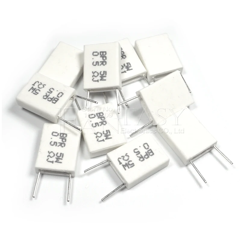 10pcs BPR56 5W 0.001 0.1 0.15 0.22 0.25 0.33 0.5 ohm Non-inductive Ceramic Cement Resistor 0.1R 0.15R 0.22R 0.25R 0.33R 0.5R
