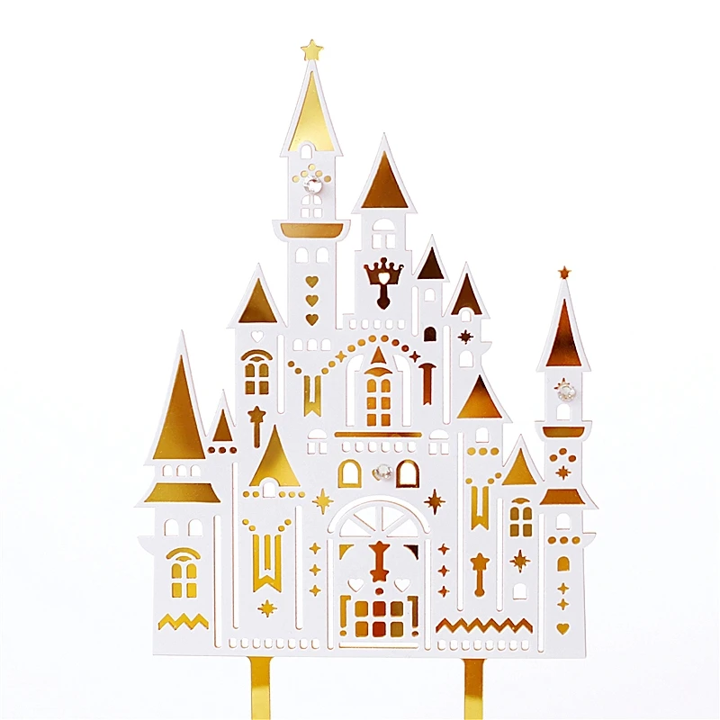 Платиновый замок принцесса торт Топпер на День святого Валентина юбилей