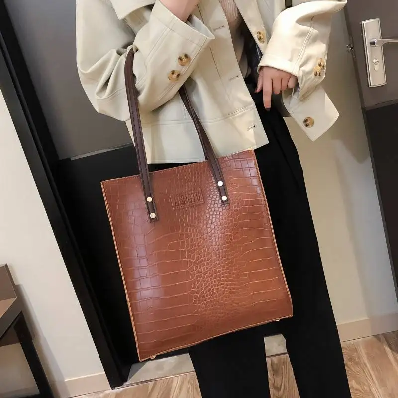 Модная женская сумка с крокодиловым узором кожаные дамские сумочки роскошные