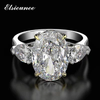 elsieunee 100 solid 925 sterling silver created moissanite diamond gemstone wedding engagement ring fine jewelry drop shipping
