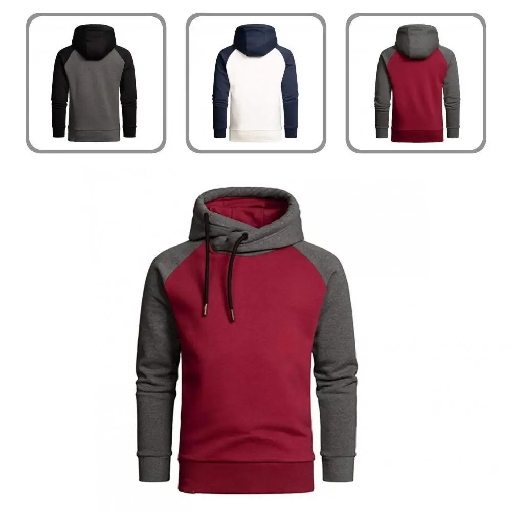 

Casual Hoodie Contrast Color Sporty Slim Color Block Hoodie Men Hoodie Men Hoodie