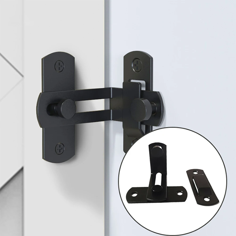 

1pc Barn Door Cast Metal Hook Latch Lock Texture Country Rustic Decoration Ornament American Right Angle Sliding Door Buckle