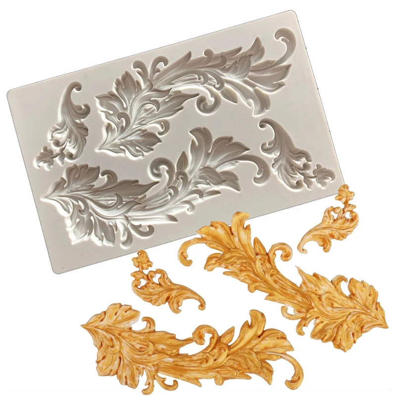 Рельефная силиконовая форма для помадки в европейском стиле барокко инструменты