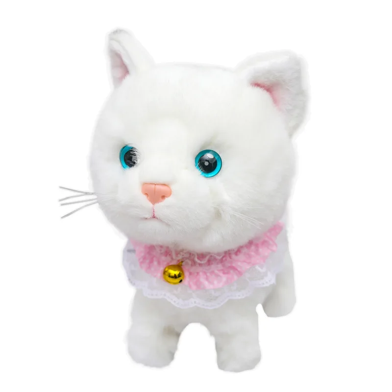 

Robot Cat Electronic Plush Kitty Sing Songs Interactive Cat Pet Walk Miaow Magnet Controled Kitten USB Charge Music Animal Toys
