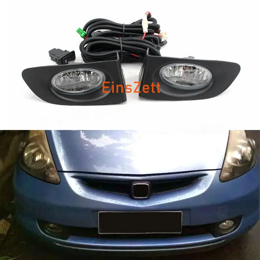 

1set Fog Light Assembly for Honda FIT/JAZZ 2003~2007 Car Front Bumper Lamp Daylight with Wiring & Switch