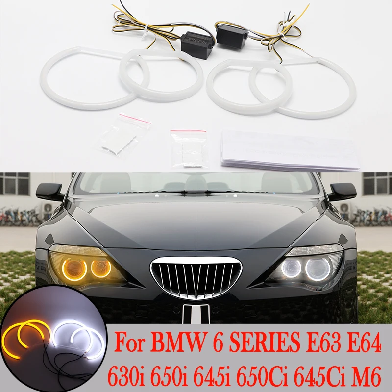 Светодиодный светильник ангельские глазки из хлопка SMD белый и желтый DRL Набор