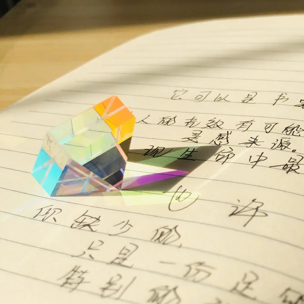 Креативный стеклянный куб Пирамида светильник подарок оптическая стеклянная