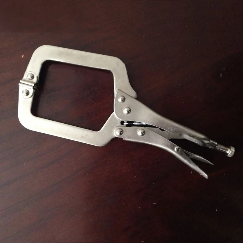 

1pcs Locking Clamp 9 Inch Steel C Clamp Vise Grip Locking Welding Pliers Wood Tenon Locator Clamp Fixed Hand Tools
