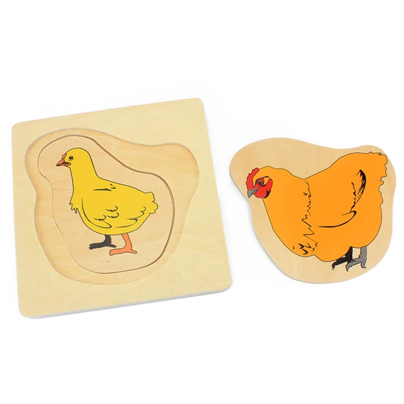 Детская многослойная деревянная игрушка пазл яйца инкубация жизни цикл роста