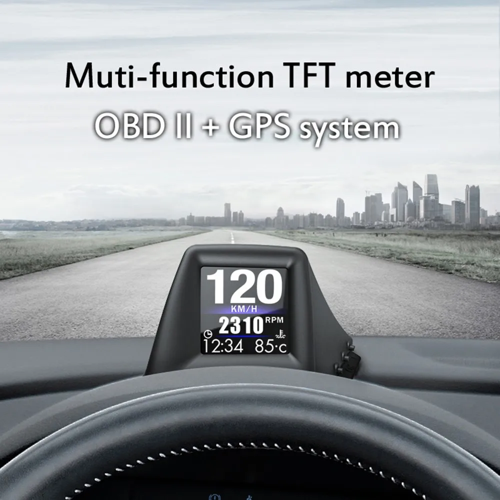 

2 Inches OBD GPS Dual System Head-Up Display A401Display Car Digital Hud GPS Speedometer LCD Overspeed Alarm Car Speed Projector