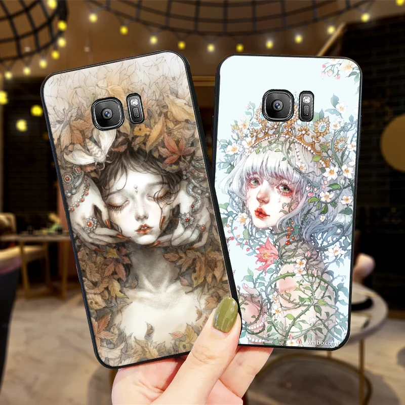 Чехлы для samsung A70 50 40 30 20 10 60 6 Plus китайский стиль девушка лицо A7 A8 A9Soft Телефон задняя