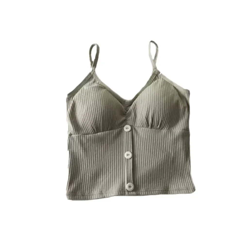 

Ladies sexy solid color sports camisole without steel ring with chest pad