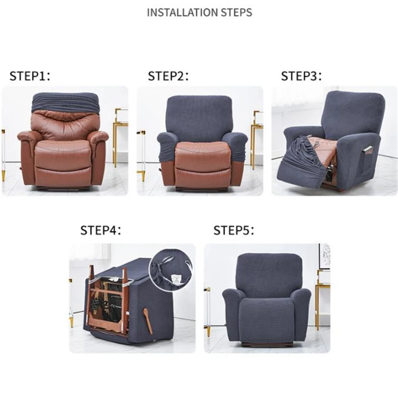 

European Recliner Sofa Cover Thickened Fleece Recliner Protection Pad Slipcover Non-slip Furniture Cover Stretch Chair Cover