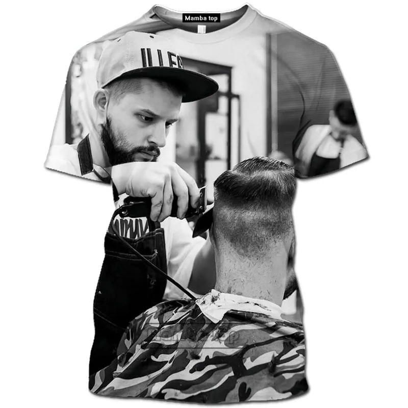 

Mamba Barber Scissors T-Shirt Men's Harajuku 3D Anime Summer Fashion Clothing New Hairstyle 2021