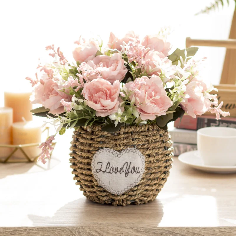 Американский Пастырское Стиль Моделирование льняной искусственный в горшке