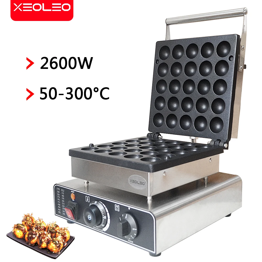 

XEOLEO Electric Waffle Maker 850W Round Ball WaffleBalls Machine 4cm Waffle Making Machines Cooking Appliances