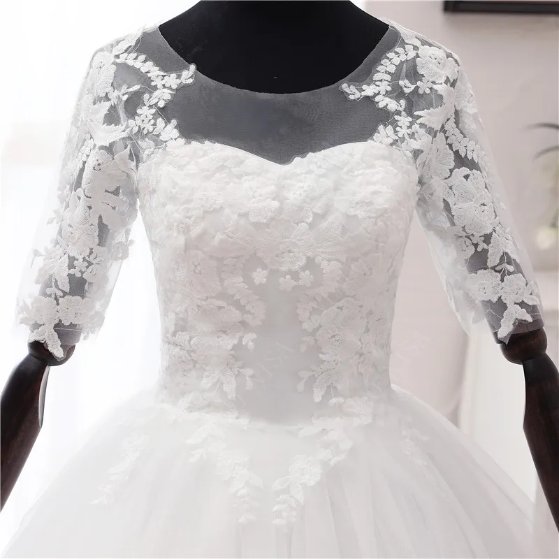 Простое нежное Милое Свадебное Платье платье невесты с аппликацией и круглым