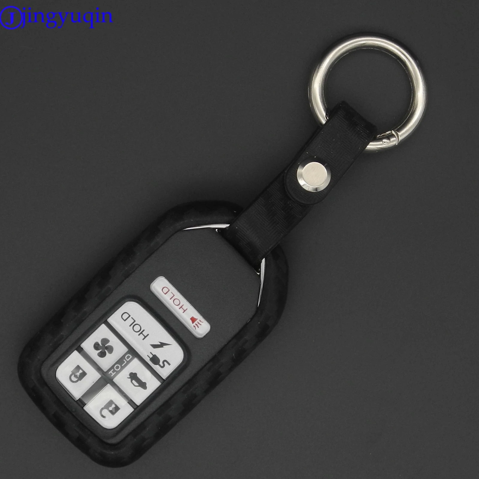 

Jingyuqin силиконовый чехол для ключей из углеродного волокна для Honda /Civic /Accord Pilot 2015 2016 2017 держатель брелок