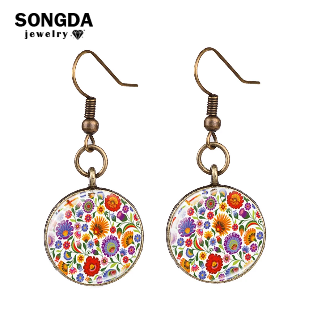 SONGDA винтажные польские шаблоны народного искусства стеклянные круглые Висячие