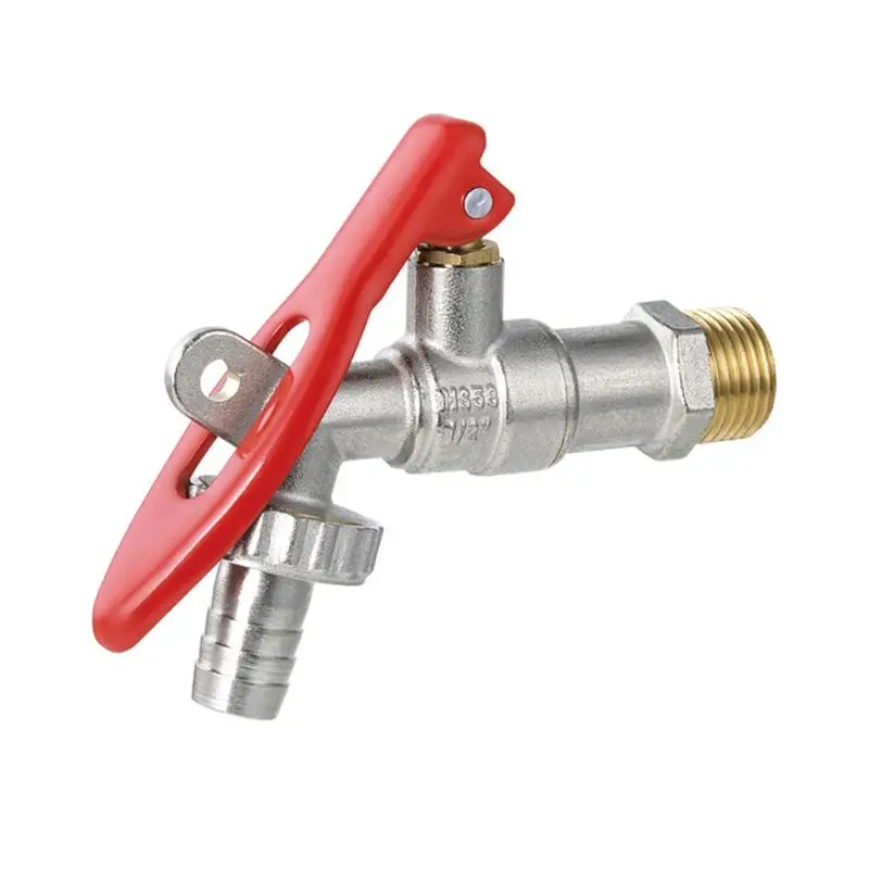 

1/2'' Brass Thread Water Tap Lockable Washing Machine Faucet Pipe Connector